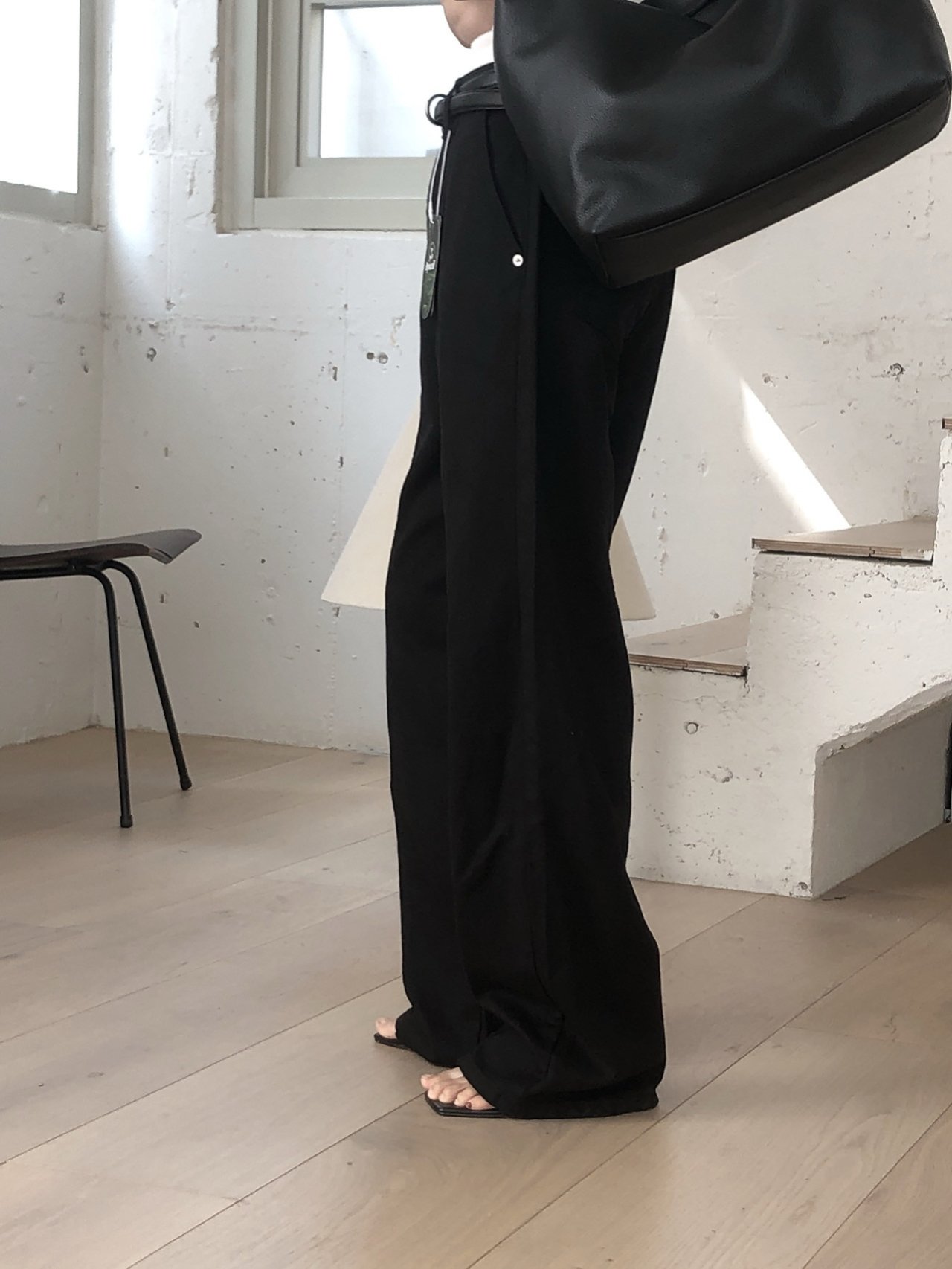 Le Butter 르버터 써머 절개 진 코튼 데님 팬츠 일자 와이드 데일리 바지 상세 이미지 22