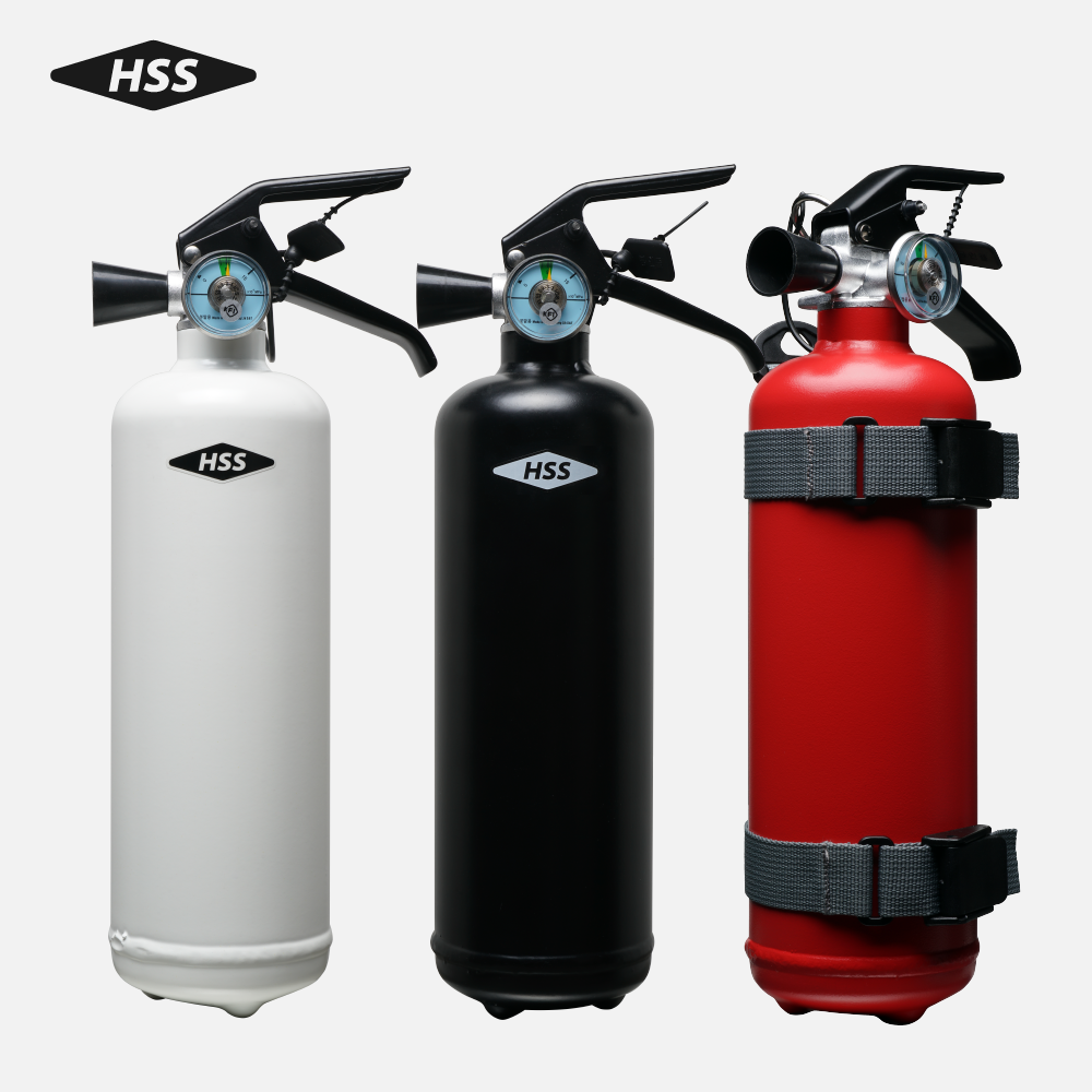 차량용소화기 HSS소방 가정용 자동차겸용 ABC분말소화기 스트랩거치대포함 H07