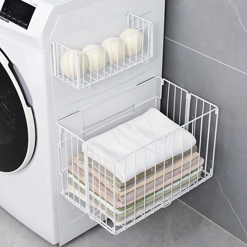 라슈에뜨 자석 접이식 빨래바구니 무타공 마그네틱 공중부양 세탁 바스켓 화이트