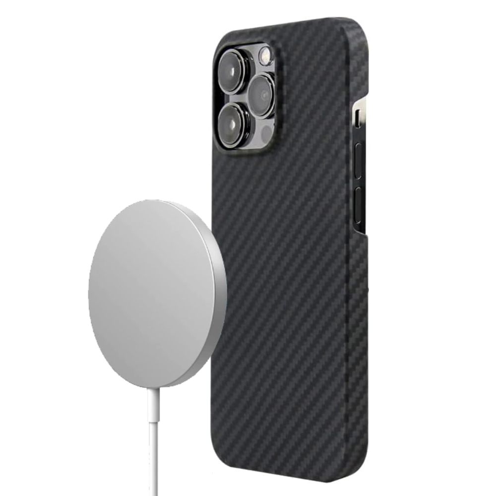 그리핑 맥세이프 아라미드 슬림 하드 리얼 카본 폰 케이스 블랙, 아이폰15 프로