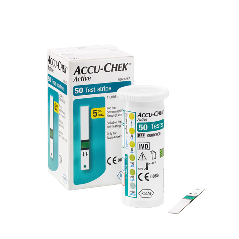 ACCU-CHEK 로슈 아큐첵 액티브 혈당 시험지 50매 검사지 측정지 관리 - 메인 이미지