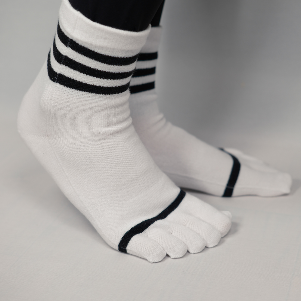 [대량구매] 삼선 스포츠 중목 발가락양말 30켤레 이상 - 상세 이미지 2