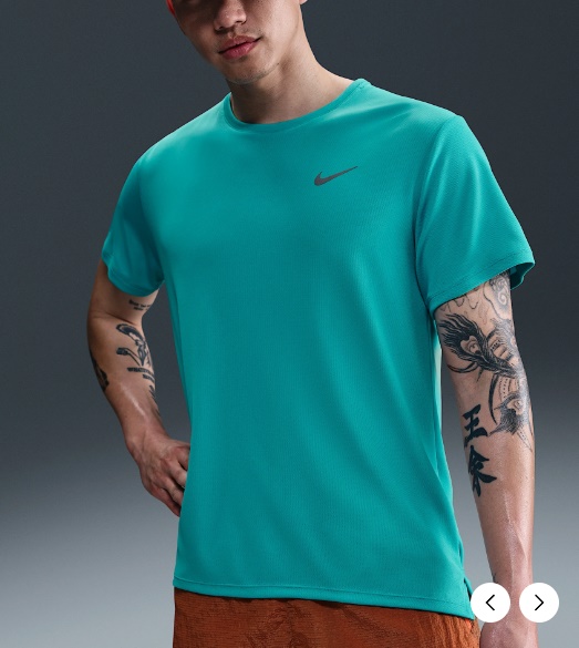 국내매장판 나이키 드라이핏 UV 마일러 반팔 러닝 티셔츠 D4 DV9316-345