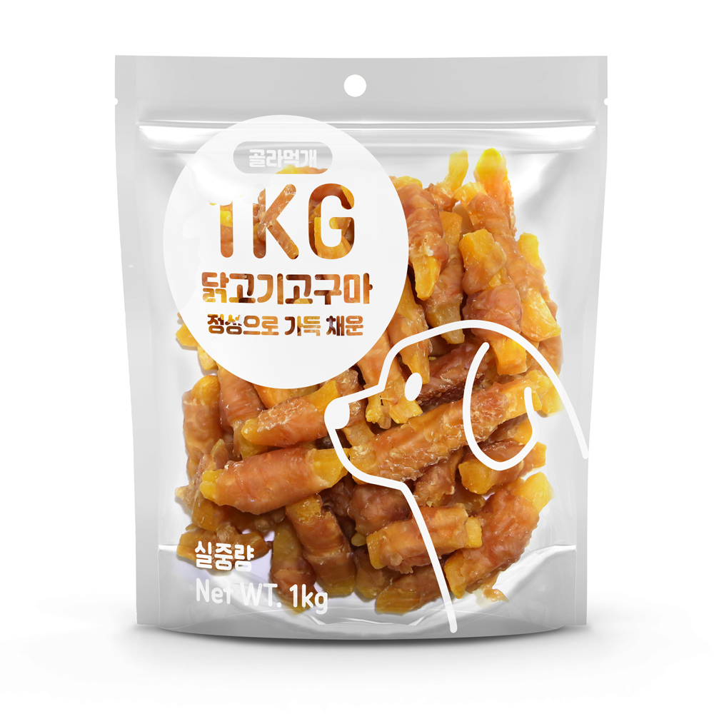 골라먹개 1kg 닭고기고구마 사사미 강아지간식 - 메인 이미지