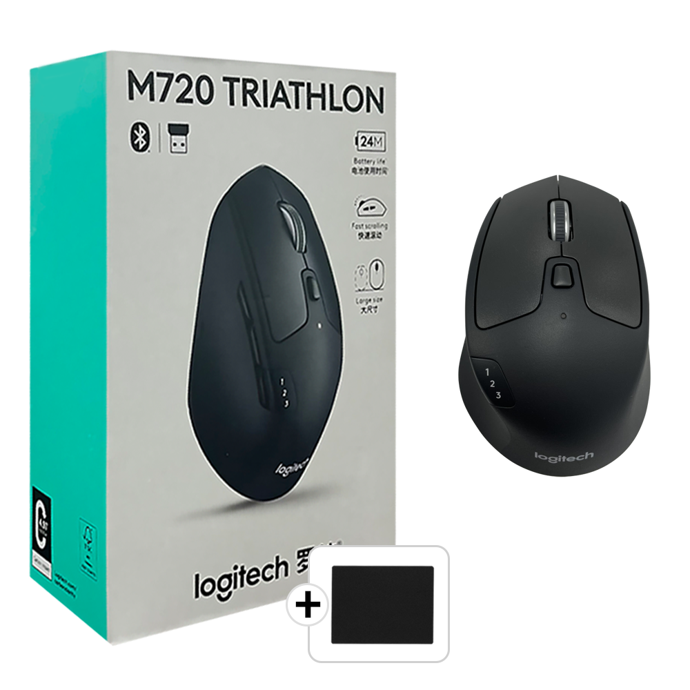 로지텍 M720 무선 마우스 블루투스 마우스 아이패드 맥북 호환 사무용 병행+패드