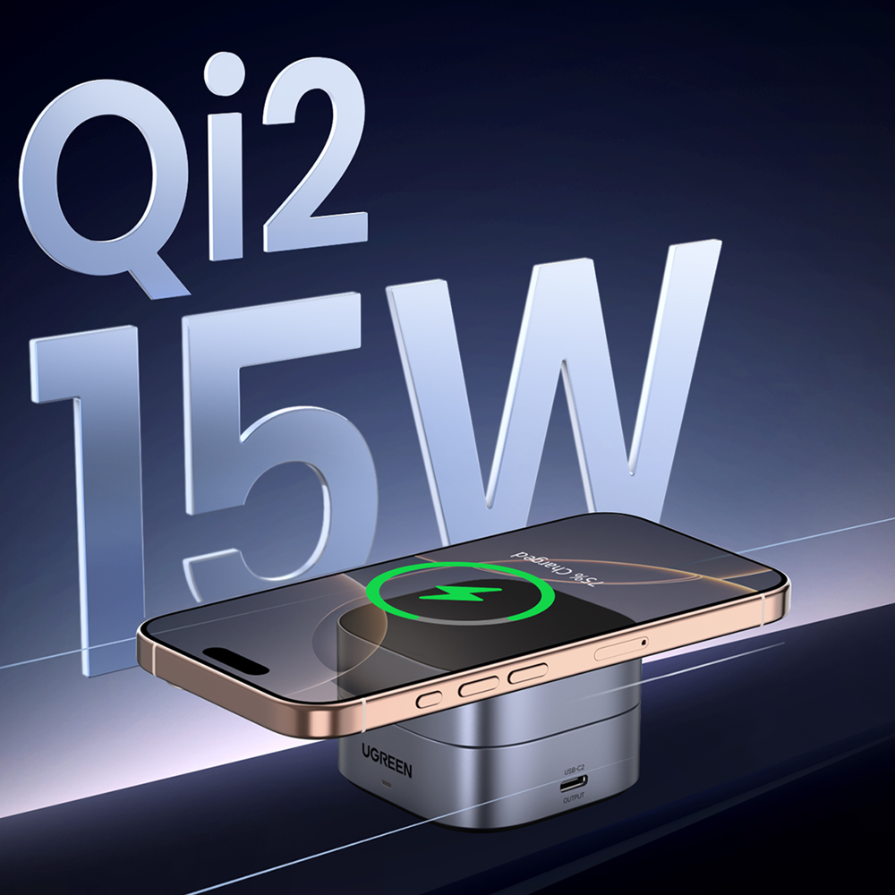 유그린 MagFlow Qi2 2in1 25W 마그네틱 무선 충전기 아이폰 맥세이프 15W 에어팟 5W 지원 W702 - 상세 이미지 4