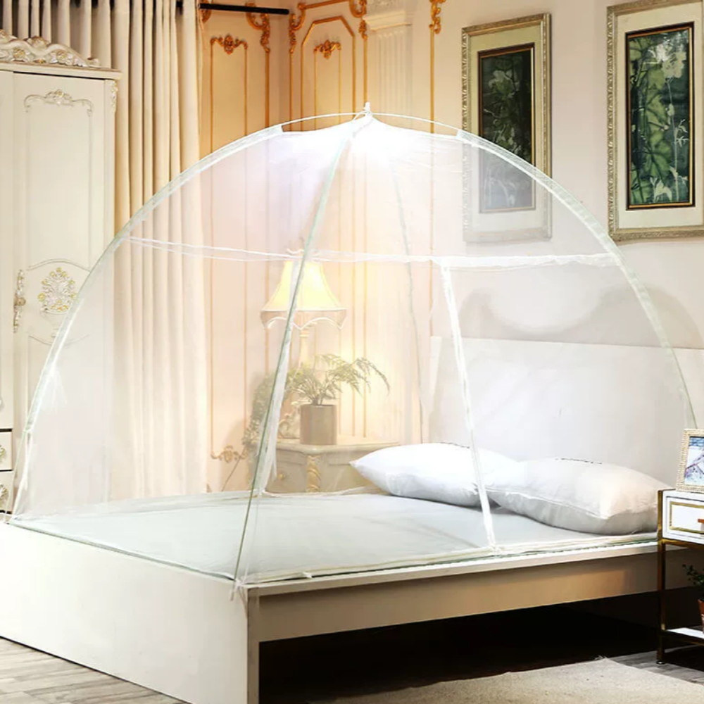 미세 방충 원터치 모기장 접이식 텐트 침대 여행 캠핑 휴대용 대형 1인용 캐노피