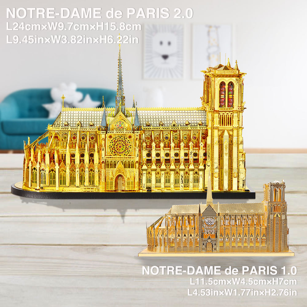 피스쿨 3D 메탈퍼즐 입체퍼즐 노트르담 스페셜 빅사이즈 랜드마크 모형 DIY 조립 키트 이미지 6