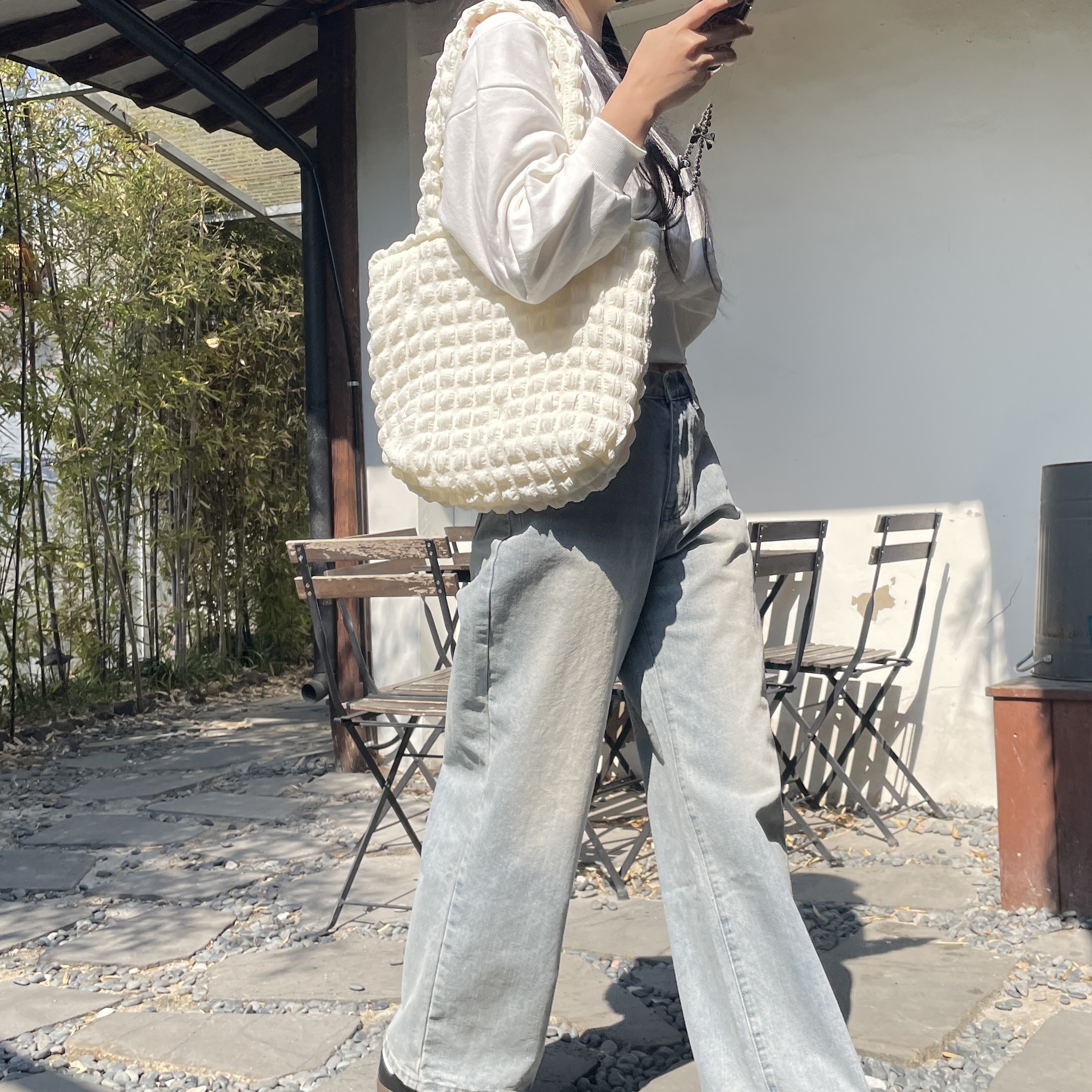 텐바이미 여름 구르미 버블 지퍼포켓 보부상가방 토트 데일리 숄더백 - 상세 이미지 2