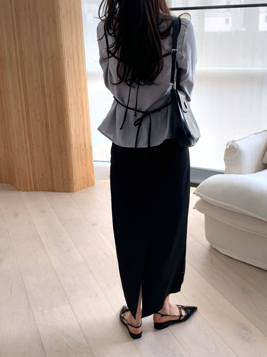 타티아 언발 투핀턱 백슬릿 H라인 롱 스커트 2color 상세 이미지 66