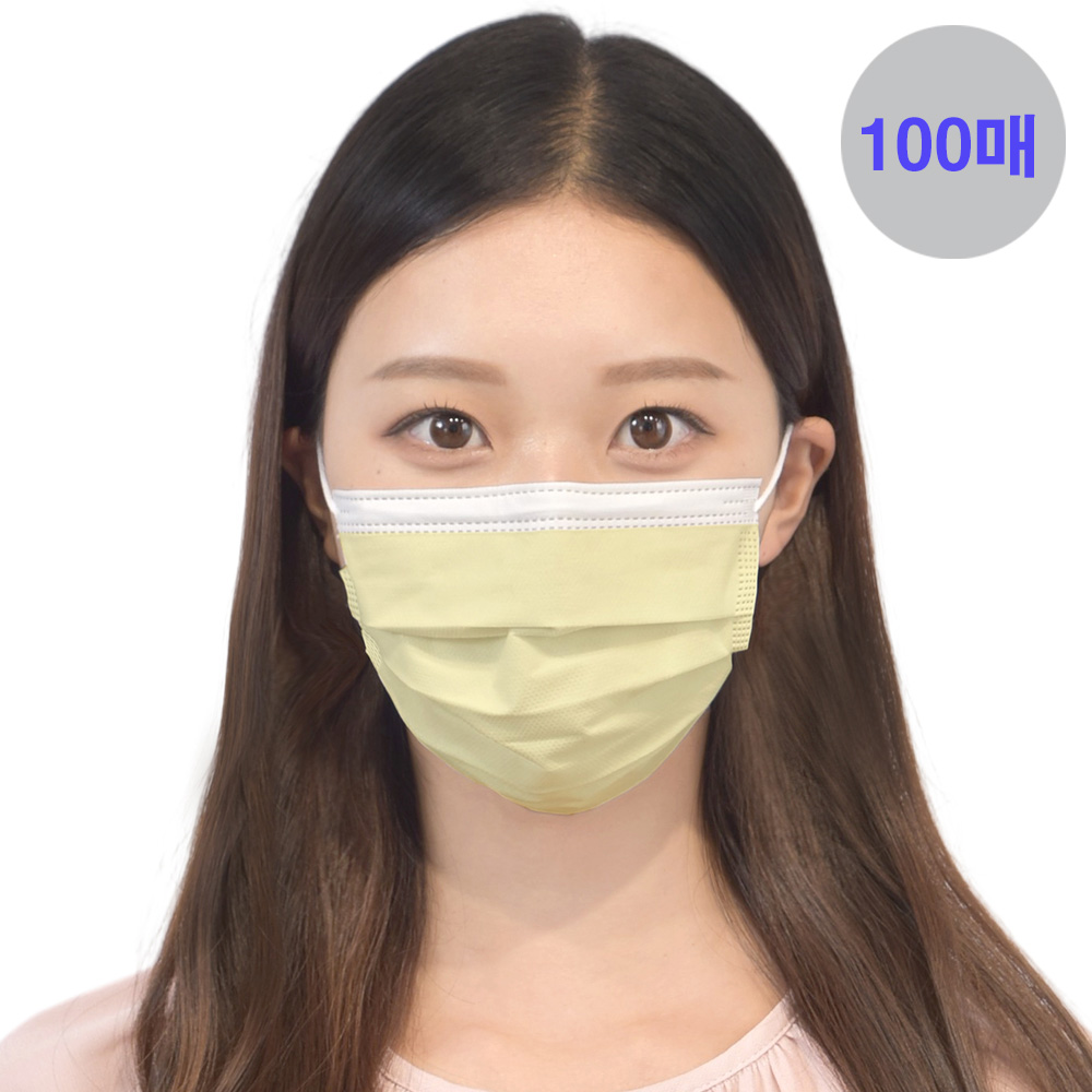 메디케이알 베이직핏 덴탈마스크 KF-AD 100매 컬러 황사 마스크 상아
