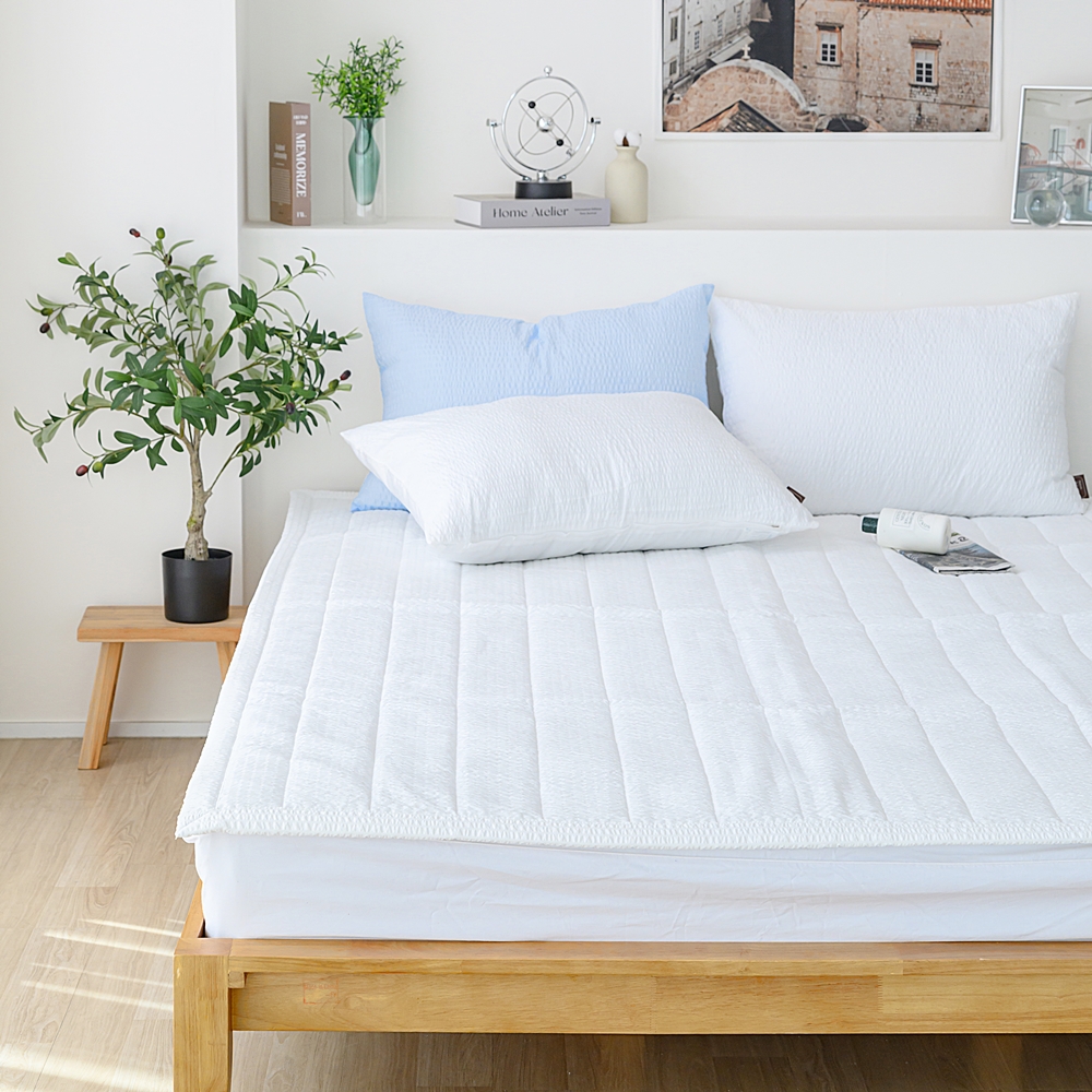 나라데코 뽀송뽀송 시어서커 누빔 여름 침대패드 고정밴드 SS