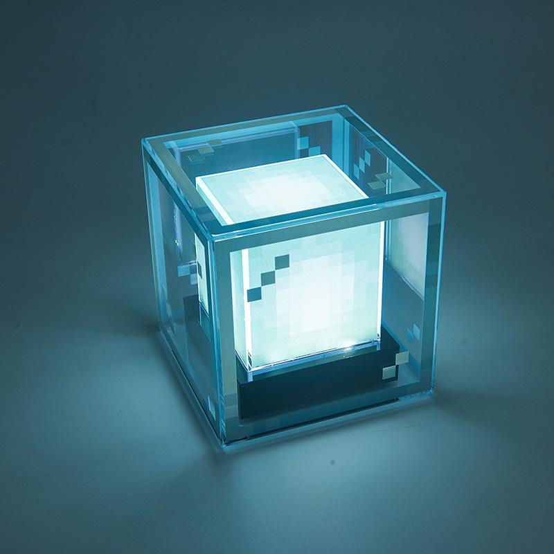 마인크래프트 무선 아크릴 탁상 무드등 램프 데스크테리어 굿즈