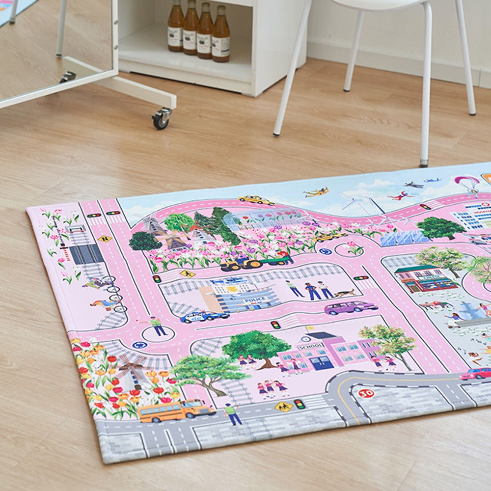 엘림코리아 놀이방 유아 아기 자동차 장난감 도로매트 가든시리즈 튤립 S