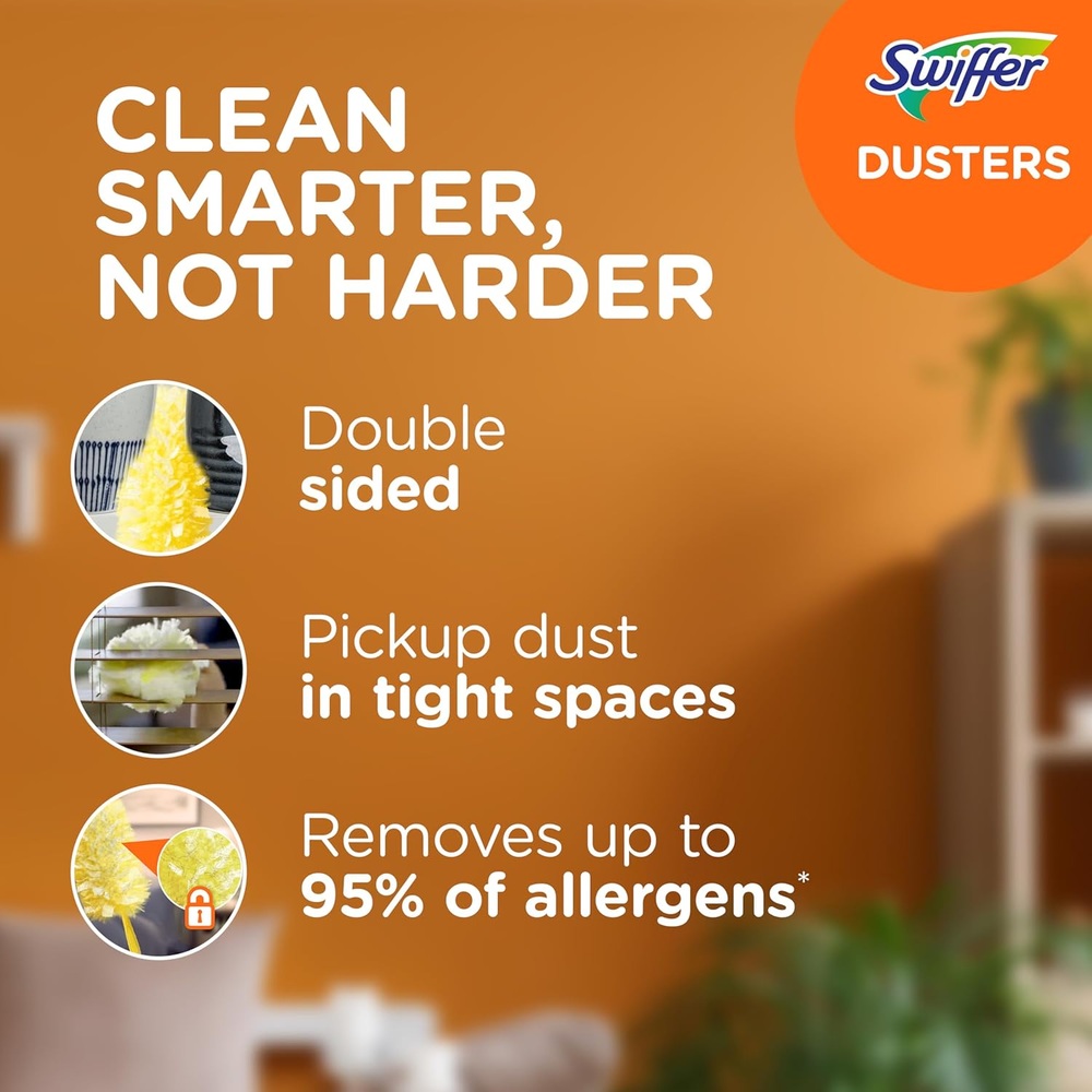Swiffer Duster Heavy Duty 3 ft 확장형 핸들 스타터 키트 리필 3개 - 상세 이미지 2
