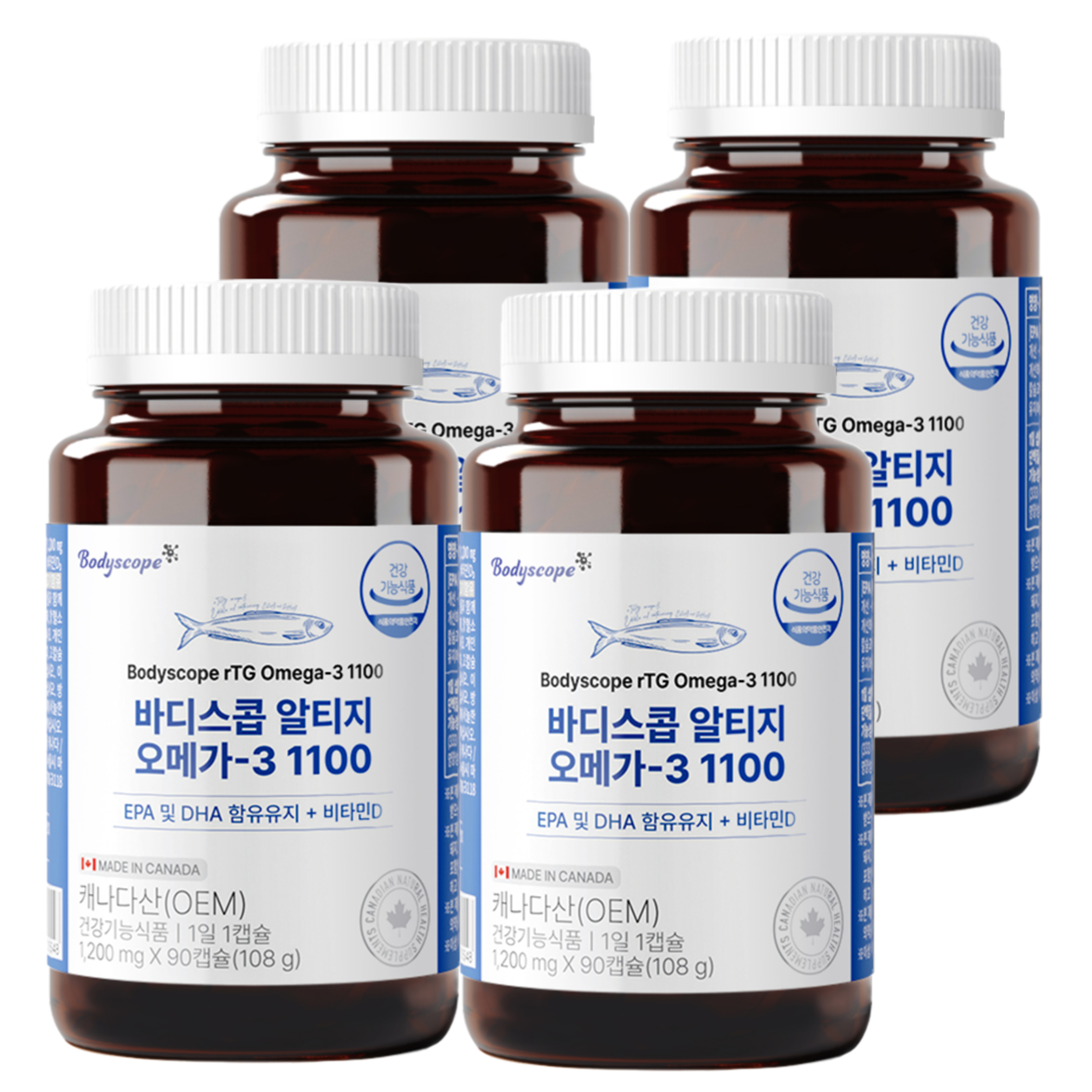 1개월7,333원 +10%적립 캐나다 알티지 rTG 오메가3 EPA DHA 청소년 임산부 혈행 엔초비 90캡슐, 4개 - 상품 이미지