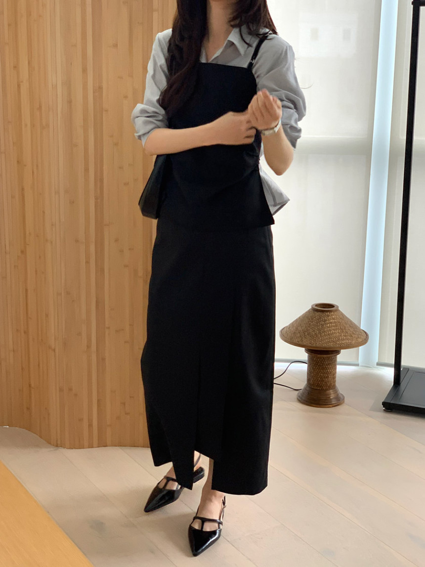 타티아 언발 투핀턱 백슬릿 H라인 롱 스커트 2color 상세 이미지 48