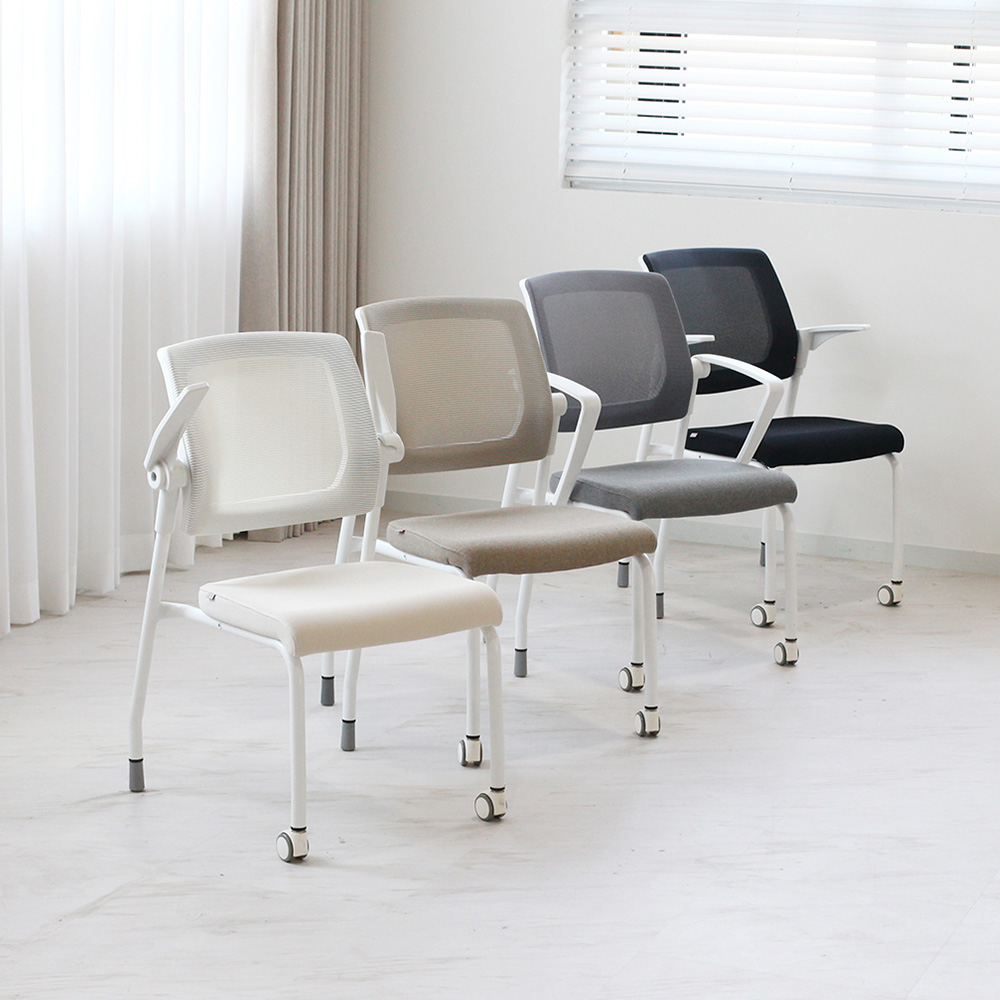 뷰티즈체어 에듀완조립 공부 바퀴없는 학생 책상 의자 편한 사무실 회의용 컴퓨터 틸팅형등판