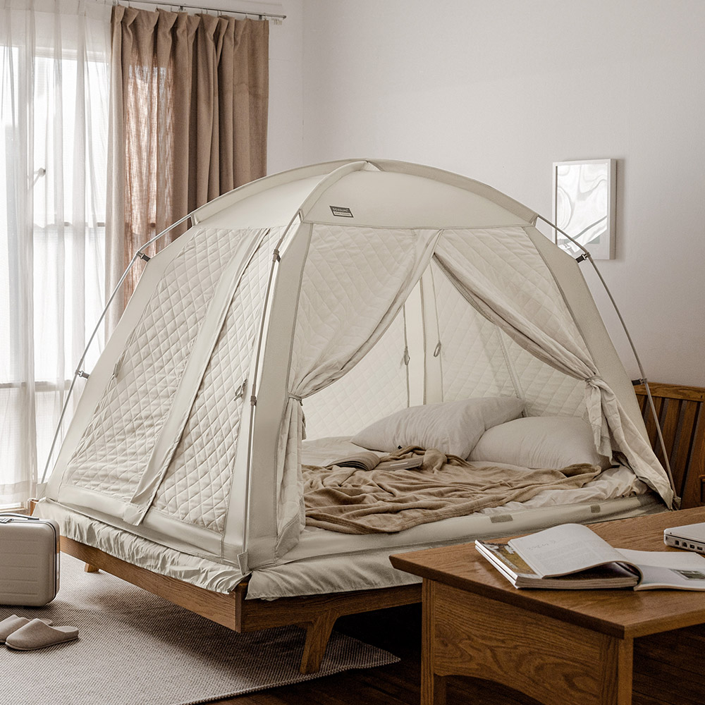 따수미 시그니처 아가일 난방텐트 S-PE폴 슈퍼싱글, 아이보리