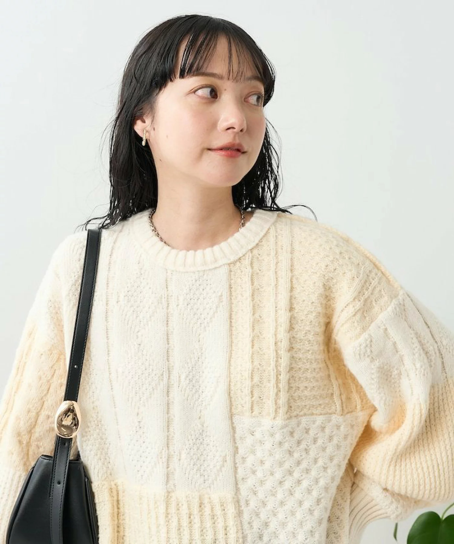 프릭스스토어 FREAKS STORE 케이블 패치워크 니트 풀오버 24FW 3컬러 - 상세 이미지 2