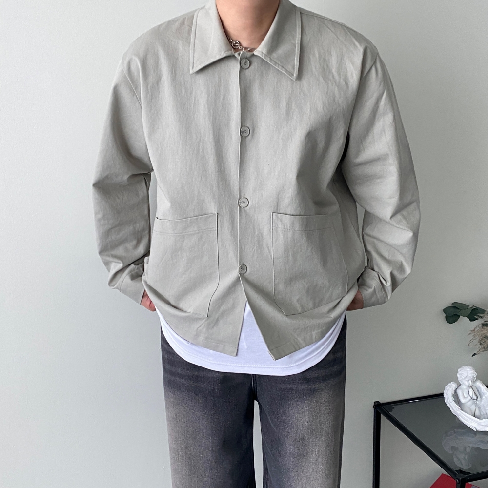 남자면자켓 남자오버핏자켓 셔츠재킷 - 상세 이미지 2