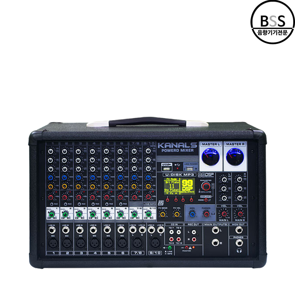 카날스 BKM-1400 파워드믹서 2채널 1400W 개척교회용 학교행사 종교행사 댄스학원 - 상품 이미지