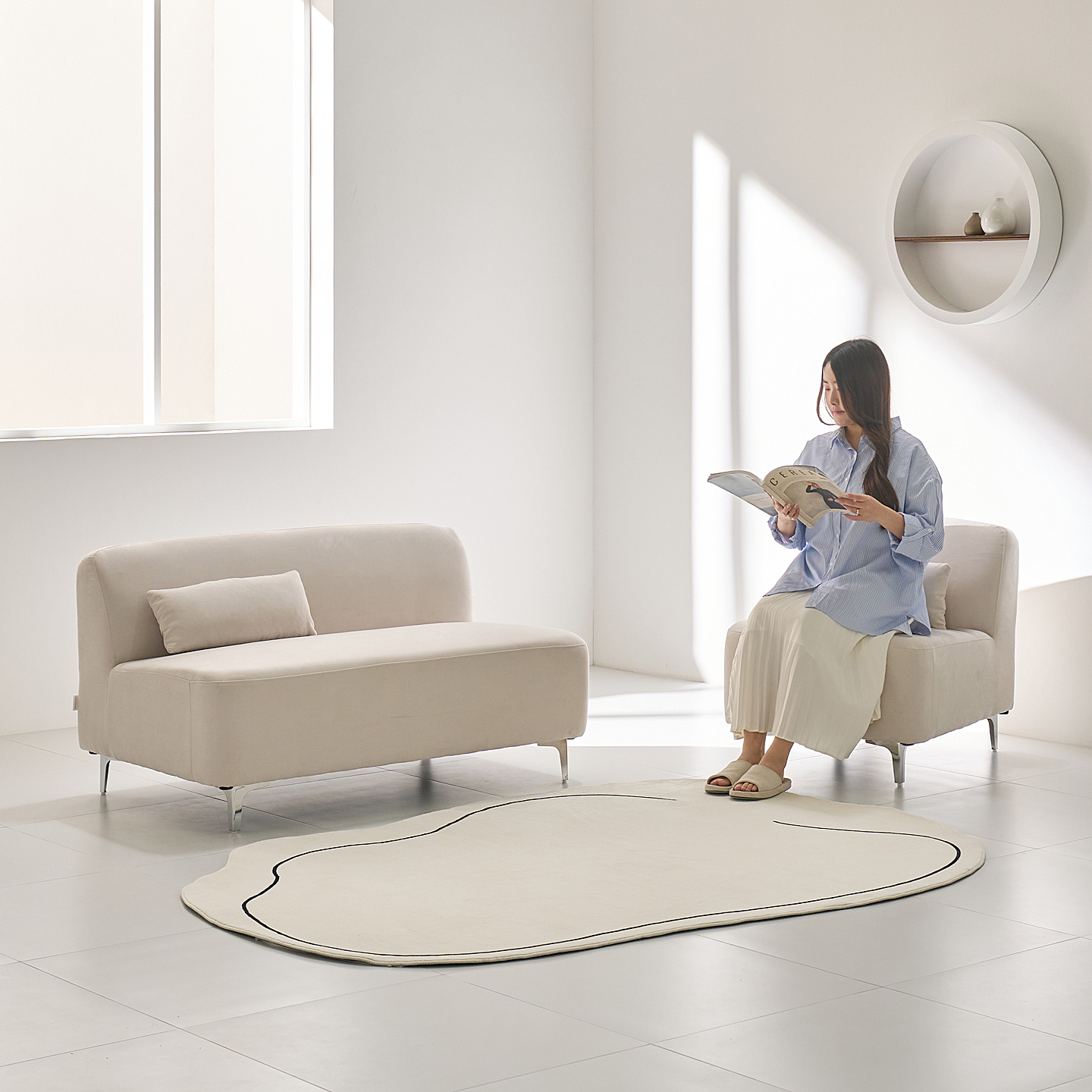 해피아이 미노이 1인용미니쇼파 원룸 아쿠아텍스 소파 1인 2인