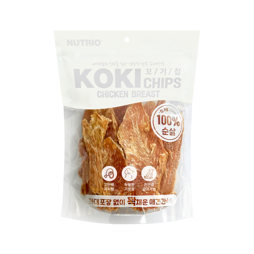 뉴트리오 꼬기칩 500g 강아지 애견간식 대용량 닭가슴살 - 메인 이미지