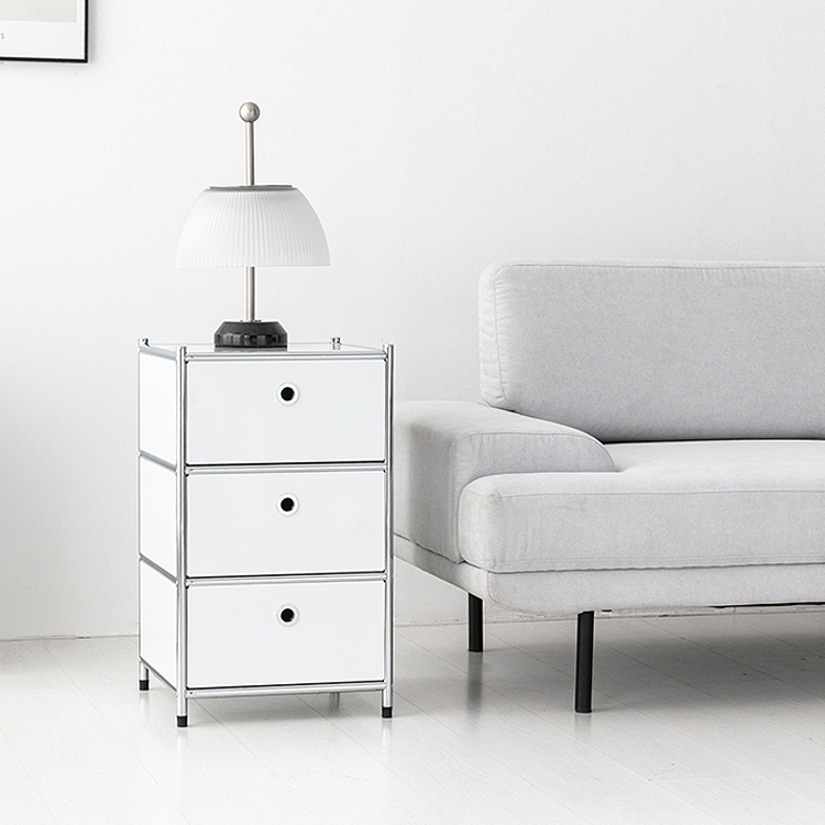 심플리 수납장 BC623 400mmx400mmx680mm, 3단, 퓨어화이트 9938.9198 - 상세 이미지 3