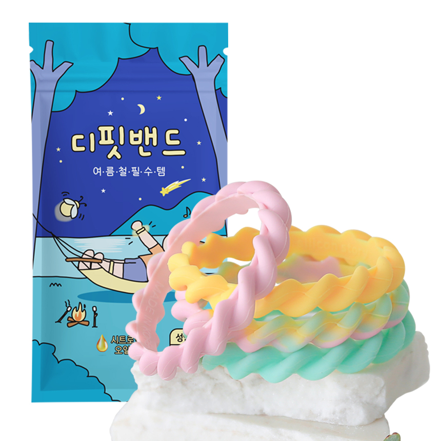 국내제조 [디핏밴드] 실리콘 썸머 밴드 팔찌 패치 여름 필수템 어린이, 성인 캠핑, 등산 - 상품 이미지
