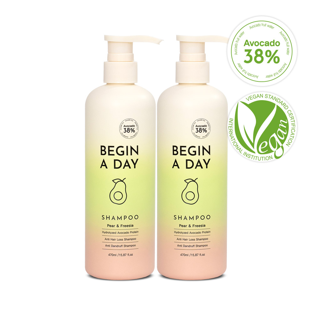 [2개/3개 세트] 비긴어데이 아보카도 단백질 탈모샴푸 약산성 비건 손상모 비듬샴푸 470ml - 상세 이미지 2