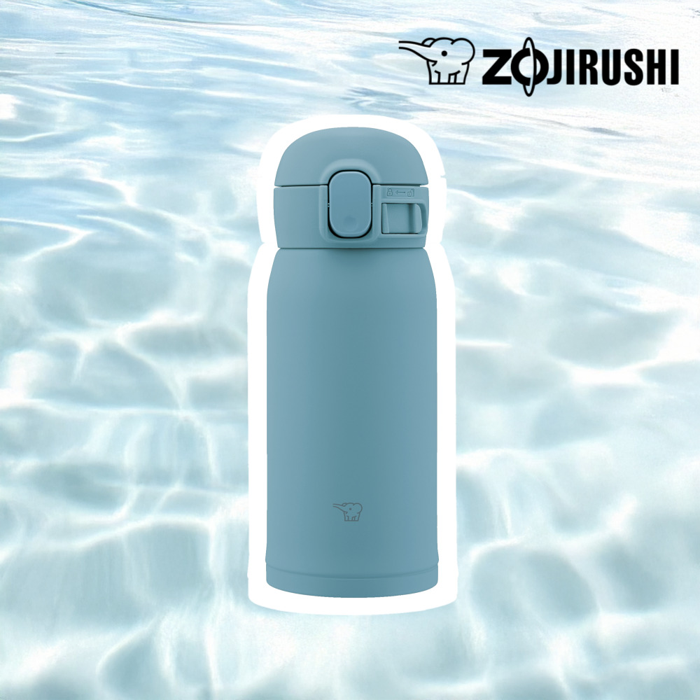 조지루시 텀블러 코끼리 보온병 원터치 가벼운 미니 심리스 등산 360ml, 아쿠아그린