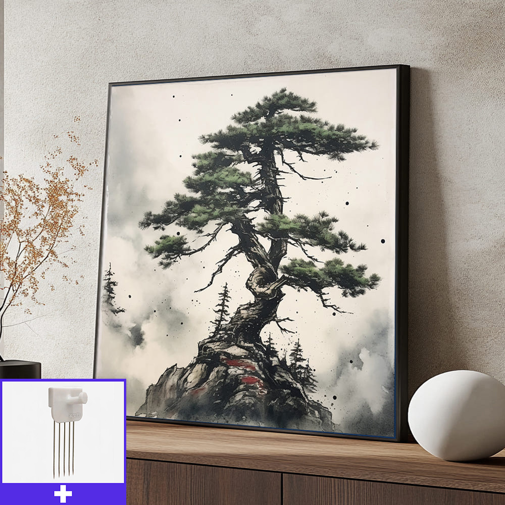 재물 소나무 80x80cm 캔버스액자 소나무그림 - 메인 이미지