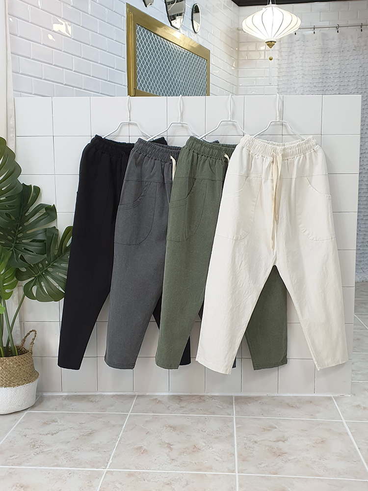 피그워싱 면 남여 배기바지 - 상품 이미지