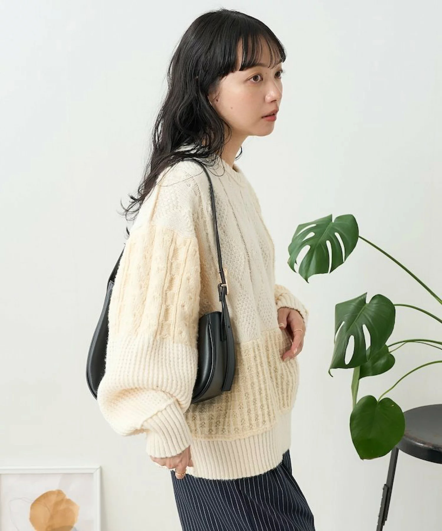 프릭스스토어 FREAKS STORE 케이블 패치워크 니트 풀오버 24FW 3컬러 이미지 6