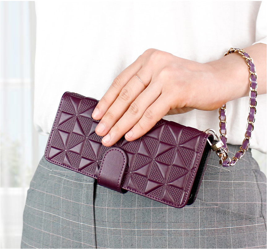 가죽 지갑 카드 수납 스트랩 케이스 레드, 갤럭시Z 폴드5 - 상세 이미지 5