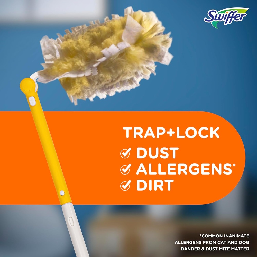 Swiffer Duster Heavy Duty 3 ft 확장형 핸들 스타터 키트 리필 3개 - 상세 이미지 5