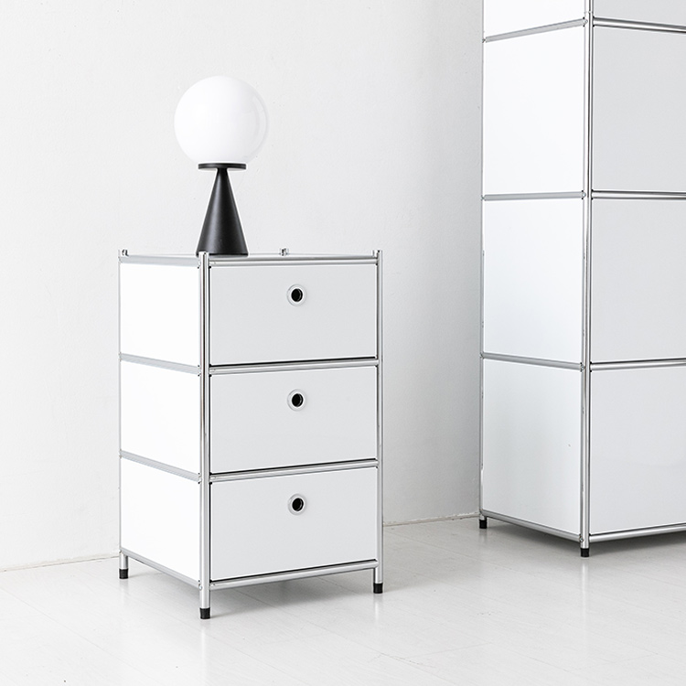 심플리 수납장 BC623 400mmx400mmx680mm, 3단, 퓨어화이트 9938.9198 - 상세 이미지 2