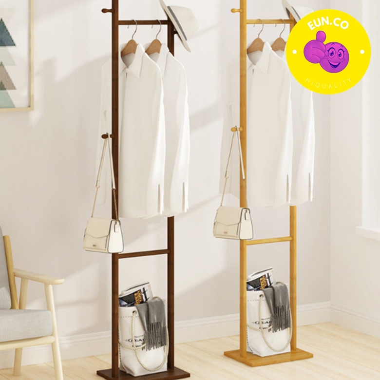원목 옷걸이 행거 틈새 튼튼한 2단 우드 스탠드 원룸 자취방 모던 인테리어 조립식