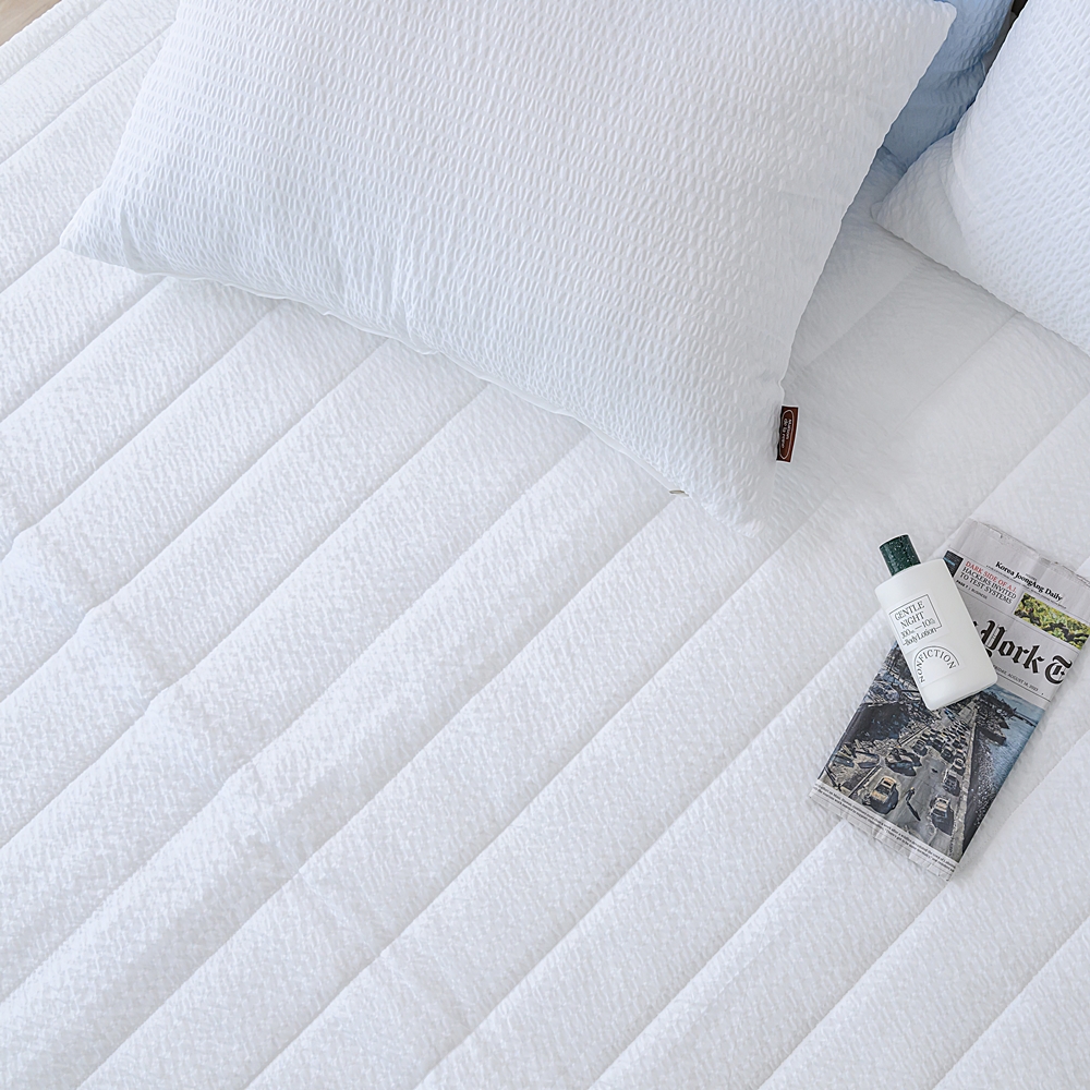 나라데코 뽀송뽀송 시어서커 누빔 여름 침대패드 고정밴드 SS