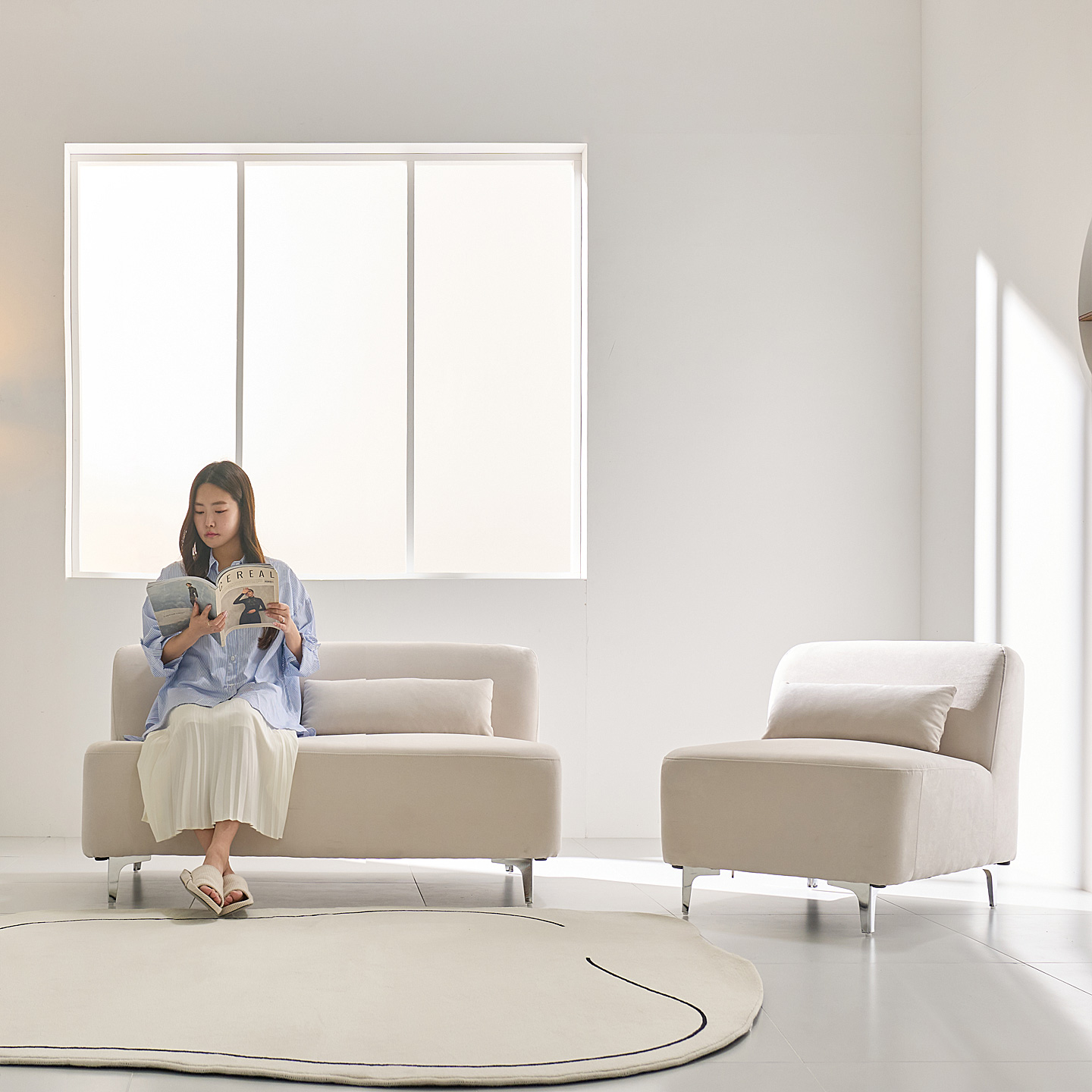 해피아이 미노이 1인용미니쇼파 원룸 아쿠아텍스 소파 1인 2인