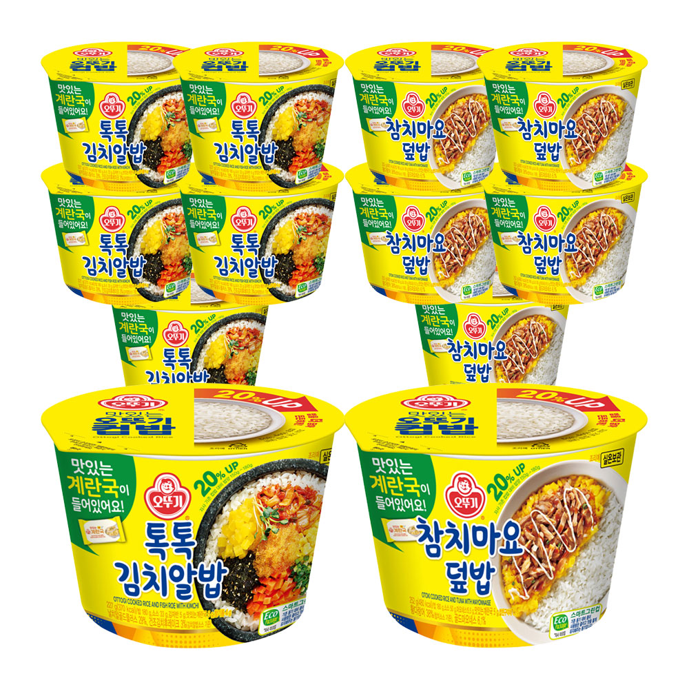 [라운지전용] [6+6] 오뚜기 컵밥 톡톡김치알밥 6개+참치마요덮밥 6개 외 8종 - 상품 이미지