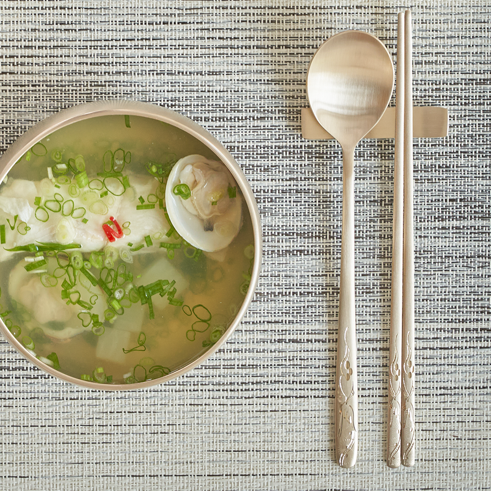 거창유기 수공예 방짜 손조각 궁중 수저 1인 세트 - 상세 이미지 4