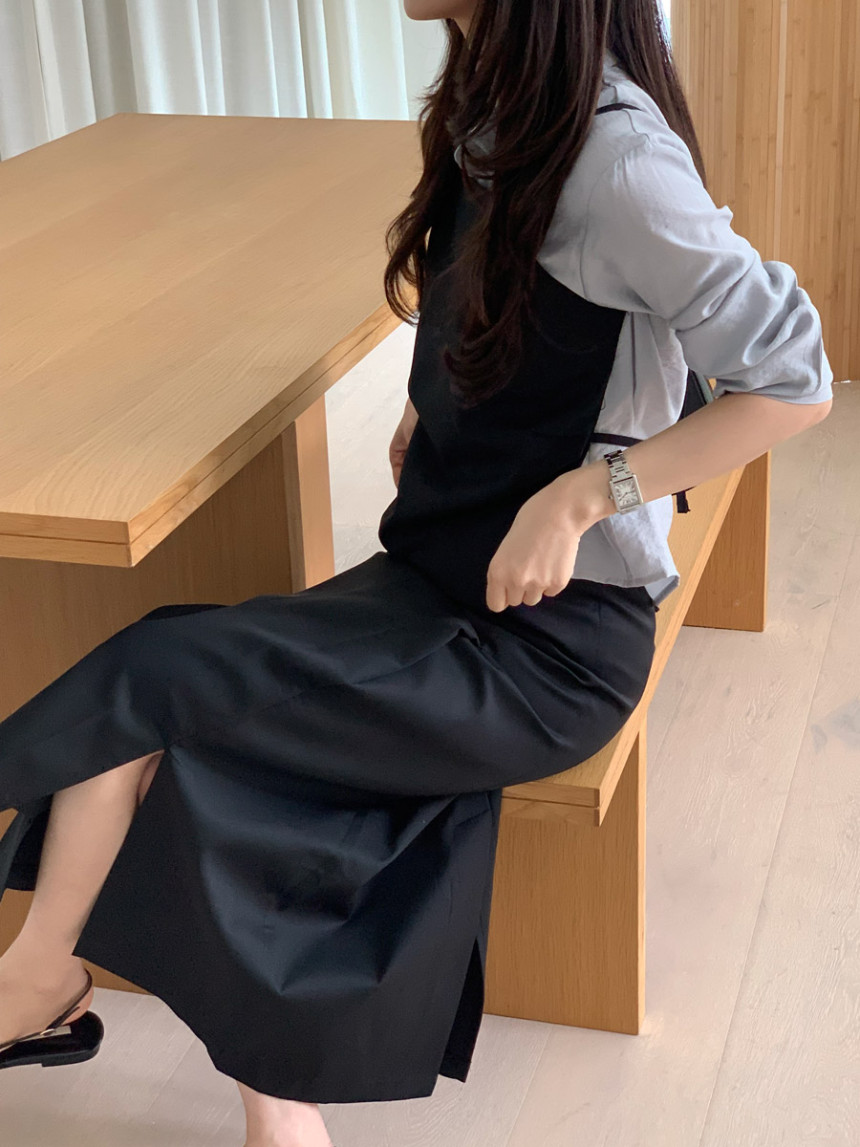 타티아 언발 투핀턱 백슬릿 H라인 롱 스커트 2color 상세 이미지 68