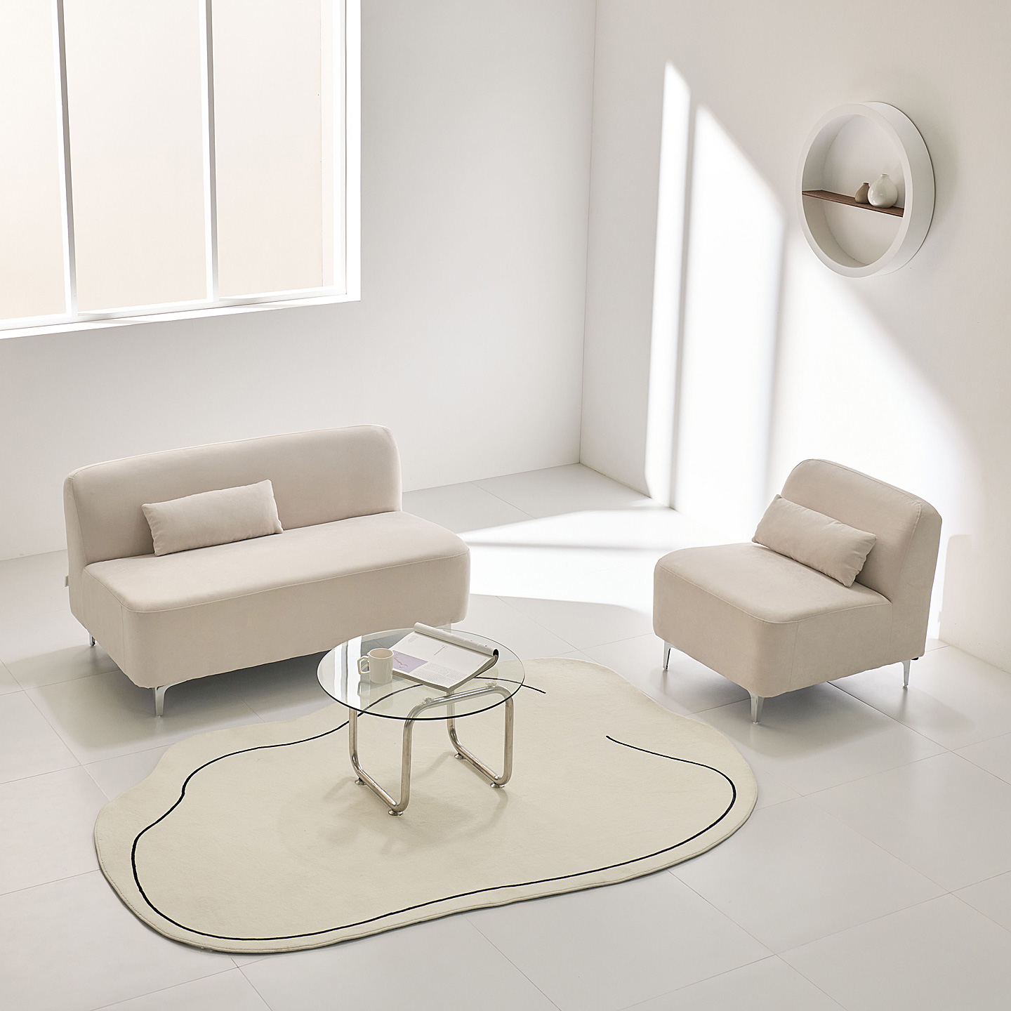 해피아이 미노이 1인용미니쇼파 원룸 아쿠아텍스 소파 1인 2인