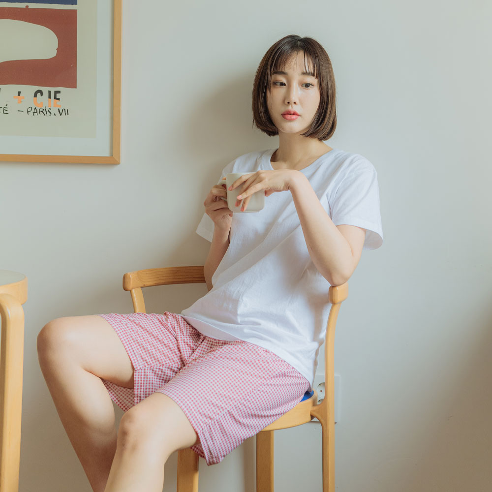 [라스트드롭] 커플잠옷 냉감 5부 잠옷 바지 파자마 1장 이미지 4