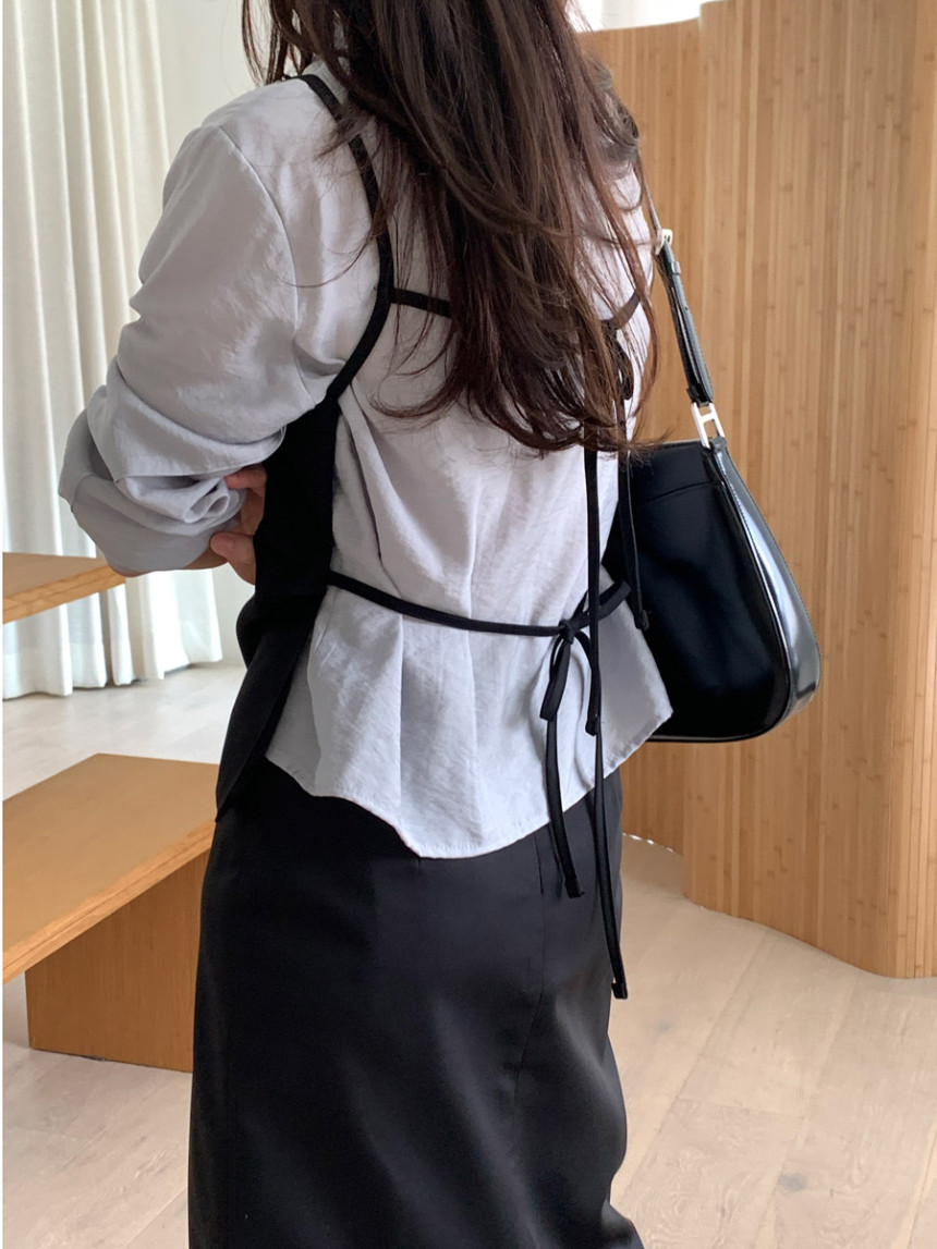 타티아 언발 투핀턱 백슬릿 H라인 롱 스커트 2color 상세 이미지 67