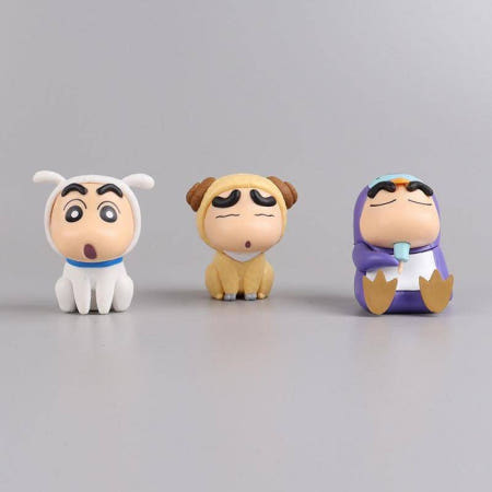 UnKnown [해외]Crayon 짱구 피규어 4피스/세트 낚시 강아지 미니 사이즈 정장 인형 수집품 집들이 파티 생일 선물 고퀄리티 AW2516066