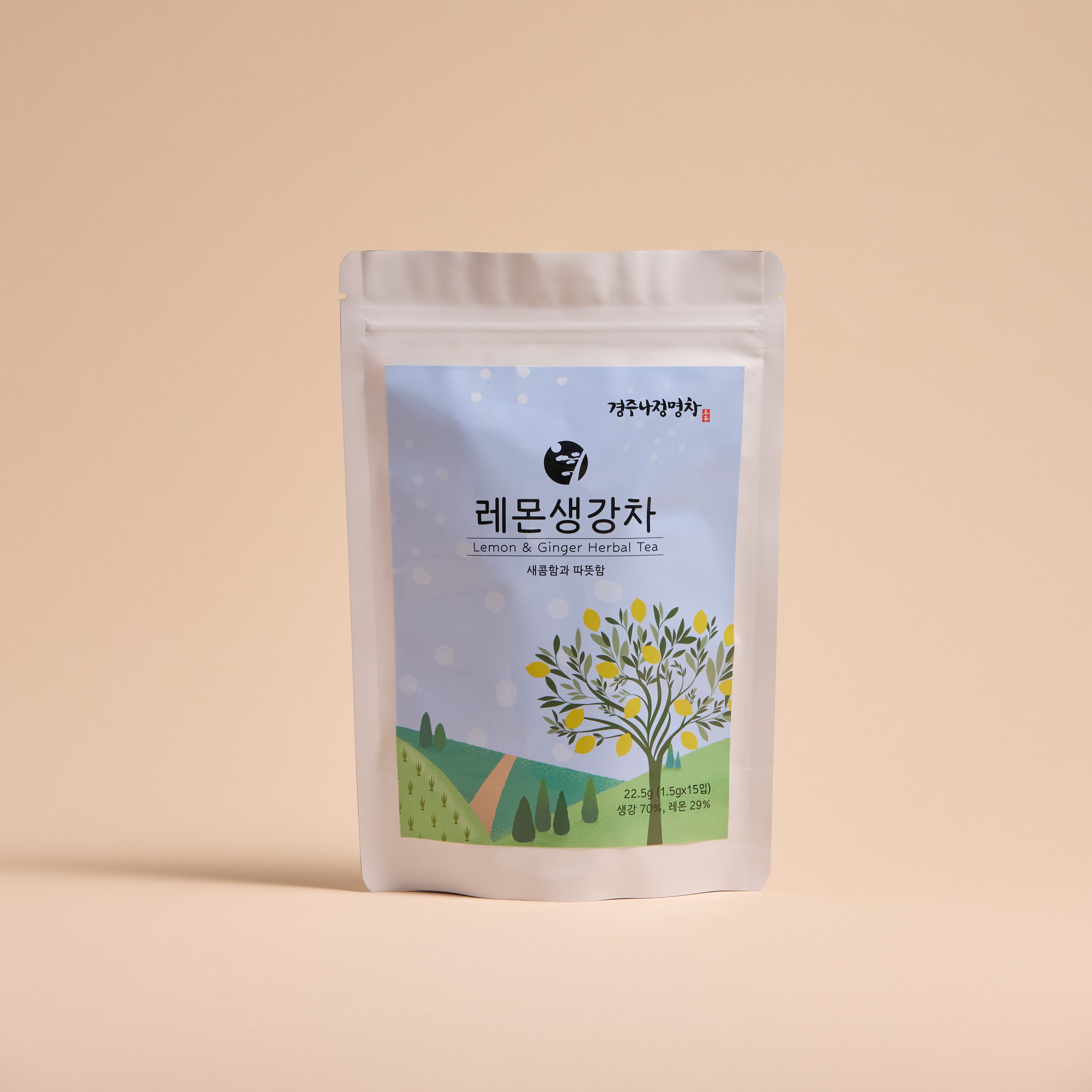 경주나정명차 레몬생강차 15티백 파우치 - 상품 이미지