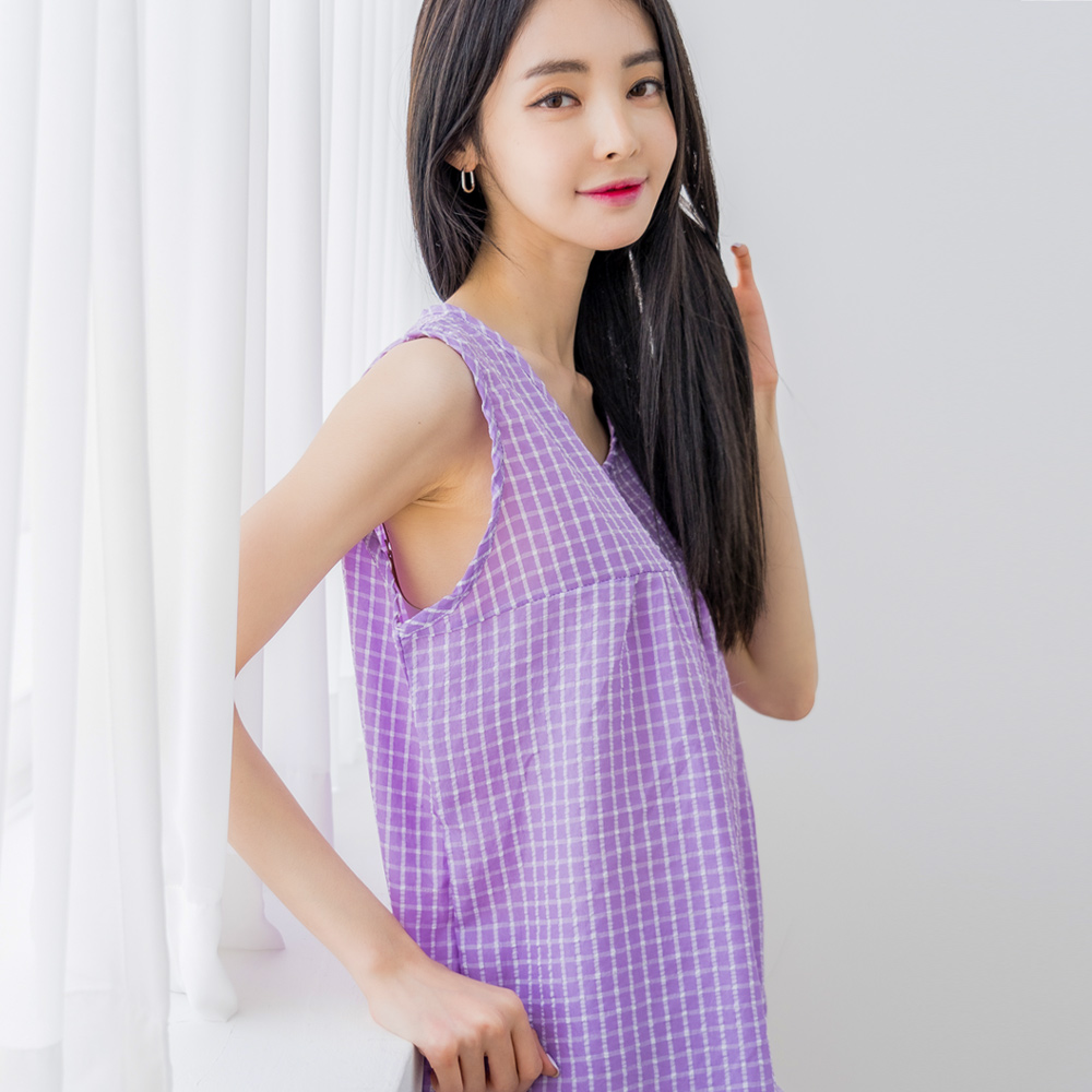 에이원 여성잠옷세트 쿨 엠보 민소매 잠옷 파자마 홈웨어 - 상품 이미지